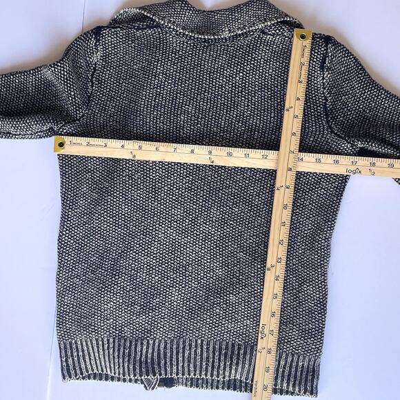 Free People Knit Moto Zip Cardigan XS-S Grunge Indie Textured Sweater Jacket - Picture 5 of 6